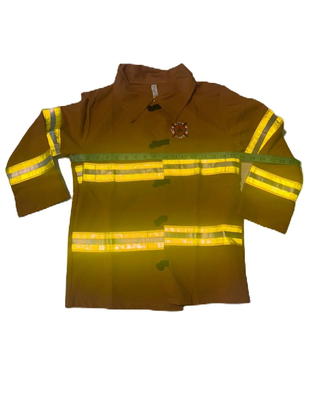 Mustard Yellow Kids Firefighter Costume with Yellow Reflective Stripes